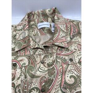 Alfred Dunner Paisley Jacket 14 Light Olive Boho Whimsigoth Coastal Grandma